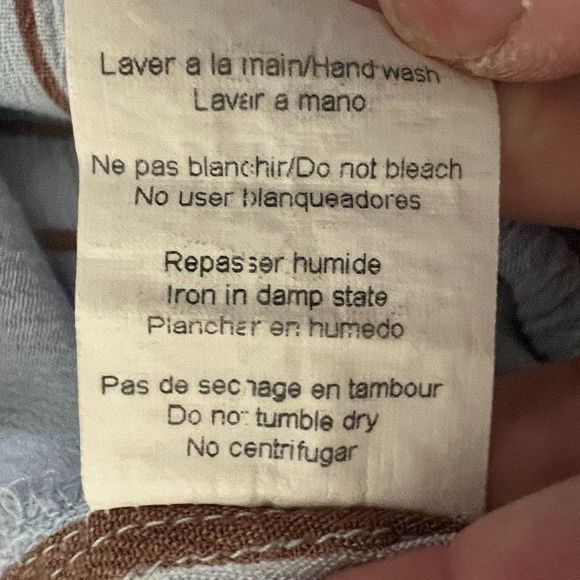 Jacques Ruc Boho Baby Blue Maxi Dress with Brown Print Layered Maxi Size Medium - Picture 8 of 8